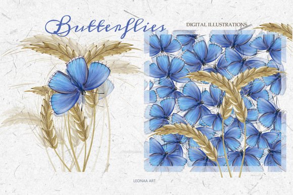 Blue Butterflies and the Magic of Hand-Painted Illustrations: Creating a Unique Mood and Atmosphere