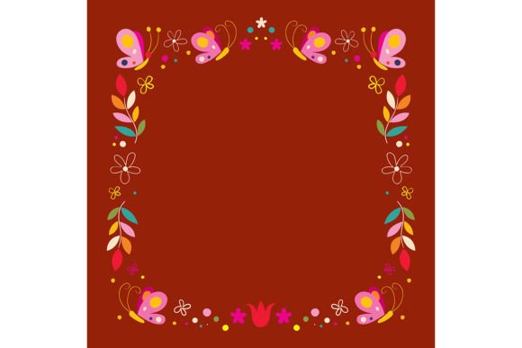 Butterflies Flowers Nature Border: A Premium Design Asset