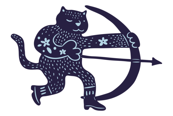 Cat with Bow and Arrow: Archer Decorativ as a Unique Design Element