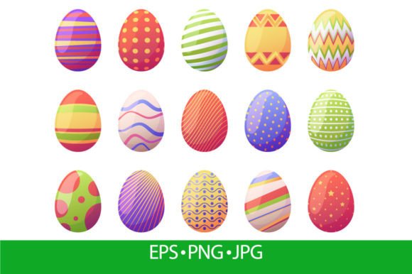 Colorful Easter Eggs. Cartoon Flat: A Versatile Design Element for Spring and Holiday Creations