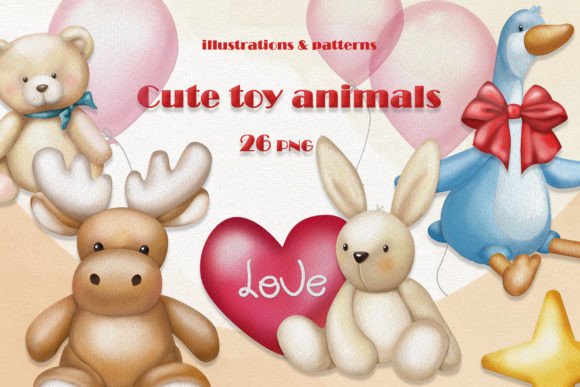 Cute Toy Animals Collection: A Versatile Resource for Kid-Friendly Design Projects