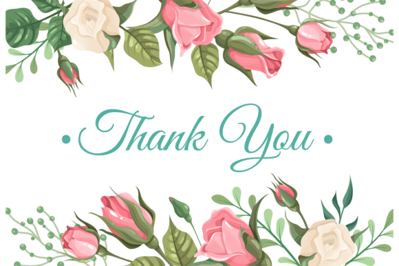 Elegant Pink and White Thank You Card
