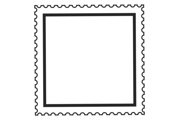 Empty Postmark Template. Blank Square Fr