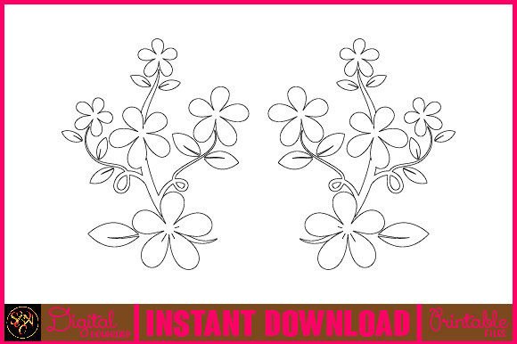 Enhance Your Designs with Floral Line Art Flower SVG Elements-26 and Botanical Illustrations