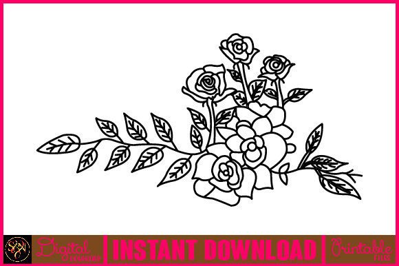 Floral Line Art Flower SVG Elements 103: A Versatile Design Resource for Creative Projects