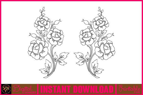 Floral Line Art Flower SVG Elements-24 for Creative Projects