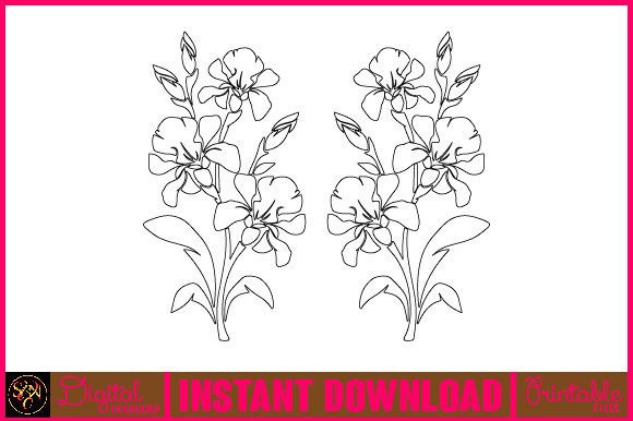 Floral Line Art Flower SVG Elements-27: Elegant, Versatile Design Assets