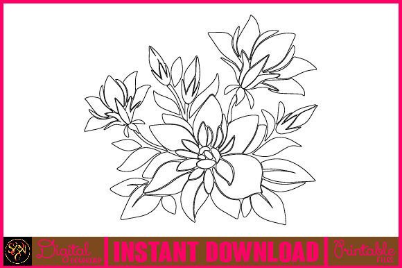 Floral Line Art Flower SVG Elements 47: A Must-Have for Creative Projects