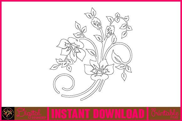 Floral Line Art Flower SVG Elements 58: Elevate Your Design Projects