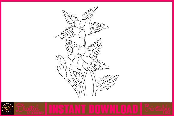Floral Line Art Flower SVG Elements 73: A Versatile Resource for Creative Projects