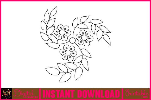 Floral Line Art Flower SVG Elements 78: A Versatile Resource for Creative Projects