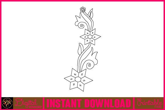Floral Line Art Flower SVG Elements 79: A Versatile Resource for Creative Projects