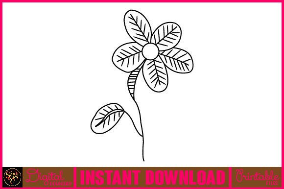 Floral Line Art Flower SVG Elements 86: A Versatile Resource for Creative Design Projects