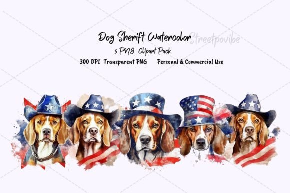 Funny Dog Watercolor Clipart PNGs Pack for Creative Projects