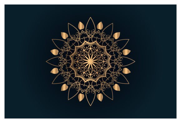 Golden Floral Star Colorful Mandala: A Versatile Decorative Illustration for Creative Projects