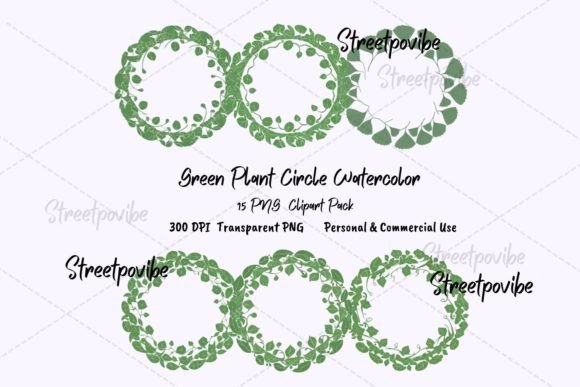 Green Plant Circle Borders Watercolor: A Versatile Design Element for Creative Projects