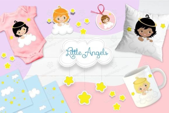 Little Angels Cliparts: The Perfect Digital Graphics for Creative Projects