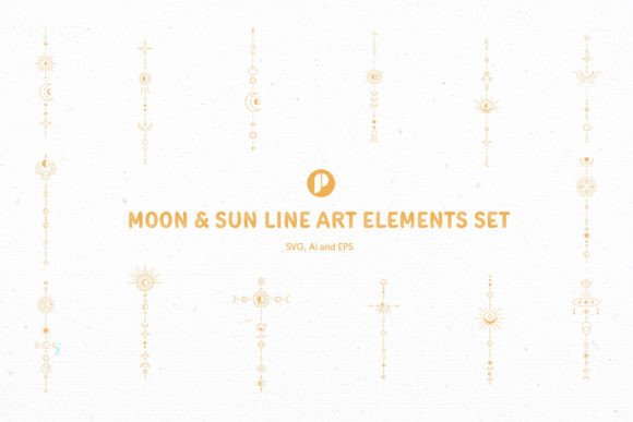 Moon Sun Line Art Elements Set: A Guide to Creating Magical and Mystical Designs