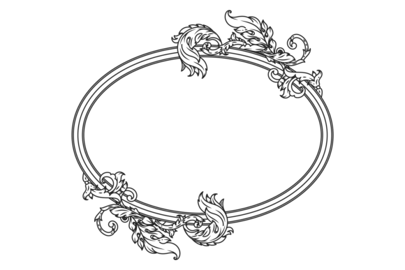Ornate Filigree Border. Round Baroque De