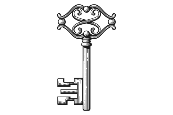 Ornate Old Key. Vintage Door Protection: Timeless Design Meets Practical Security