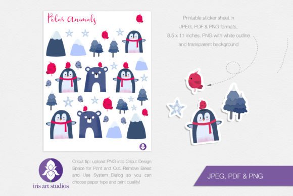Polar Animals Stickers, Bear Penguin – A Unique Addition to Your Creative Projects