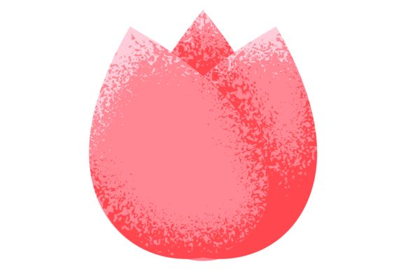 Red Tulip Icon: Textured Flower Decorative Element for Design Projects