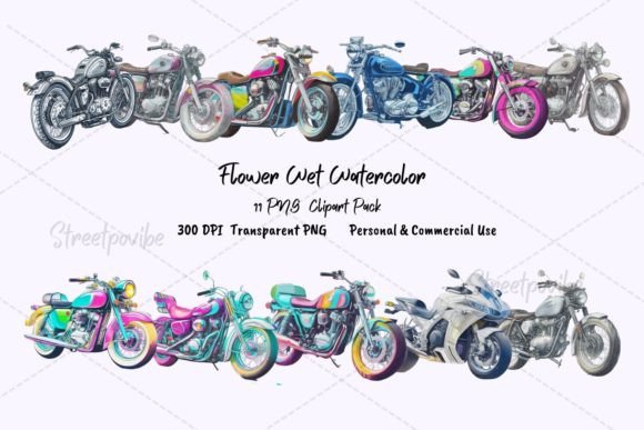 Retro Motorcycle Watercolor Clipart PNG: Creative Uses for Vintage-Inspired Designs