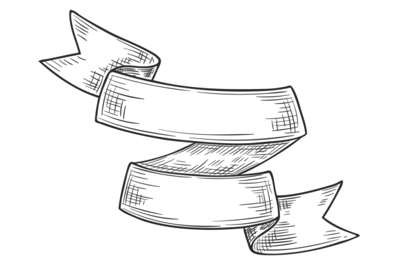 Ribbon Banner Retro Engraving for Design Projects