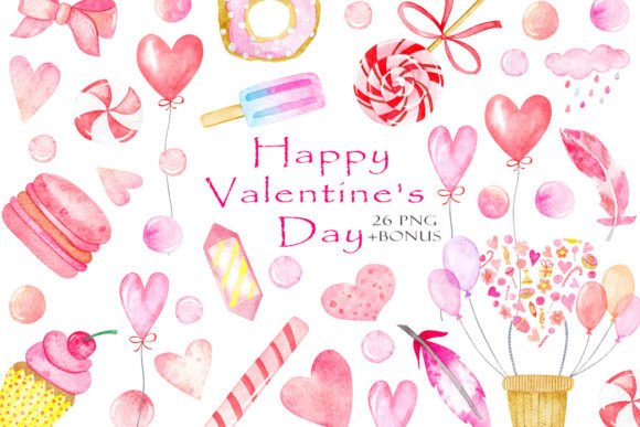 Set of Pink Elements for Valentine's Day: Creative Tools for Romantic Designs