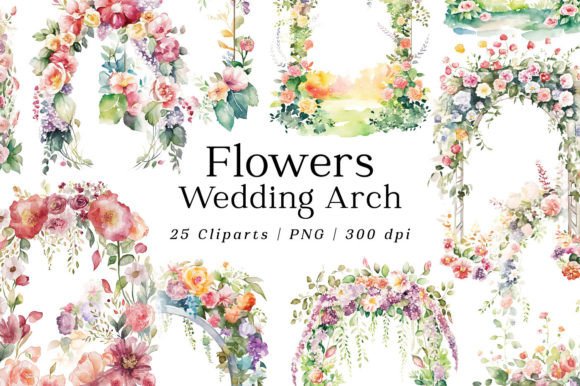 Spring Flowers Wedding Arch Watercolor: A Versatile Design Asset for Creative Projects