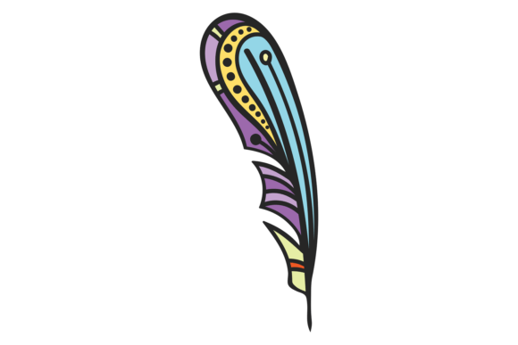 Tropical Feather Icon: Colorful Decorative Design
