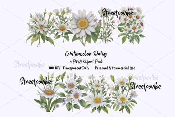 Unlock Creative Potential with the Daisy Flower Watercolor Clipart PNG Pack