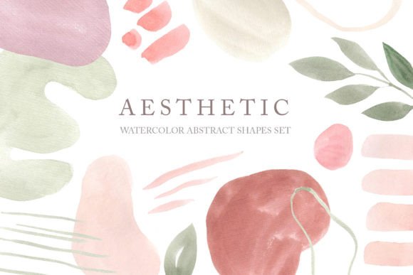 Watercolor Abstract Boho Forms Clipart