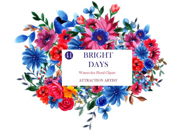 Watercolor Floral Clipart Set for Invitations and Decor